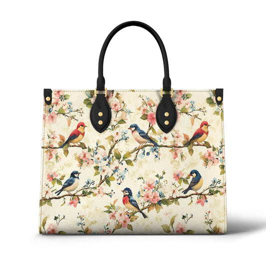 Shineful Leather Bag Blossom Bird