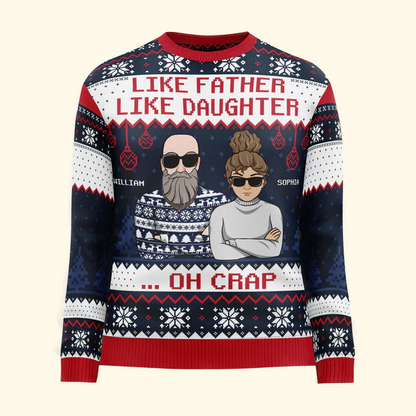 Like Father Like Daughter - Personalized Ugly Sweater