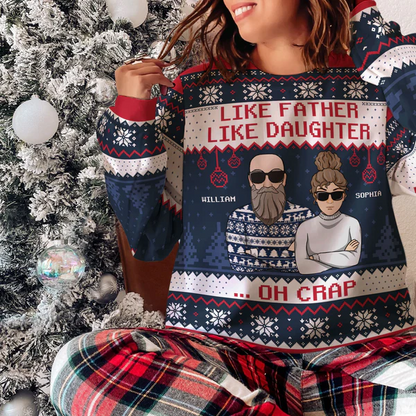 Like Father Like Daughter - Personalized Ugly Sweater