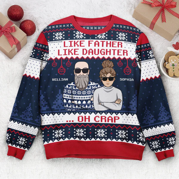 Like Father Like Daughter - Personalized Ugly Sweater