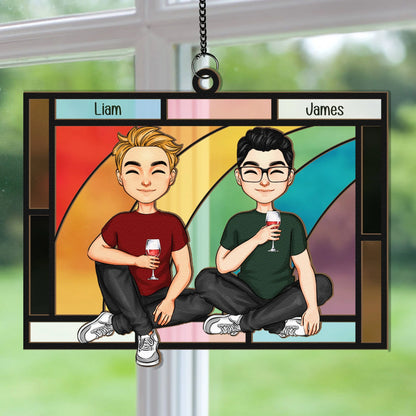 Shineful Love Is Love Rainbow Window Personalized Hanging Suncatcher