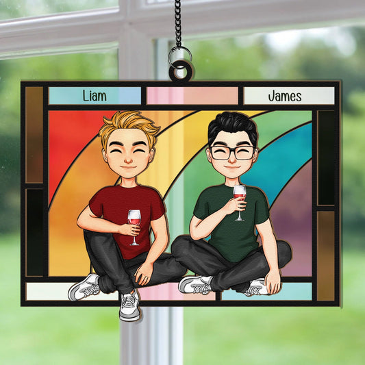 Shineful Love Is Love Rainbow Window Personalized Hanging Suncatcher