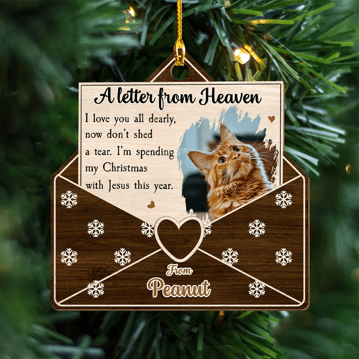 Shinefulgift® A Heavenly Letter - Personalized Custom 1-Layered Wood Ornament