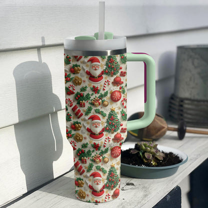 Shineful Tumbler Jolly Christmas Santa Pattern