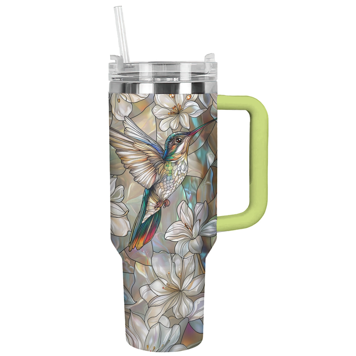 Shineful Glossy Tumbler Glass Hummingbird Symphony