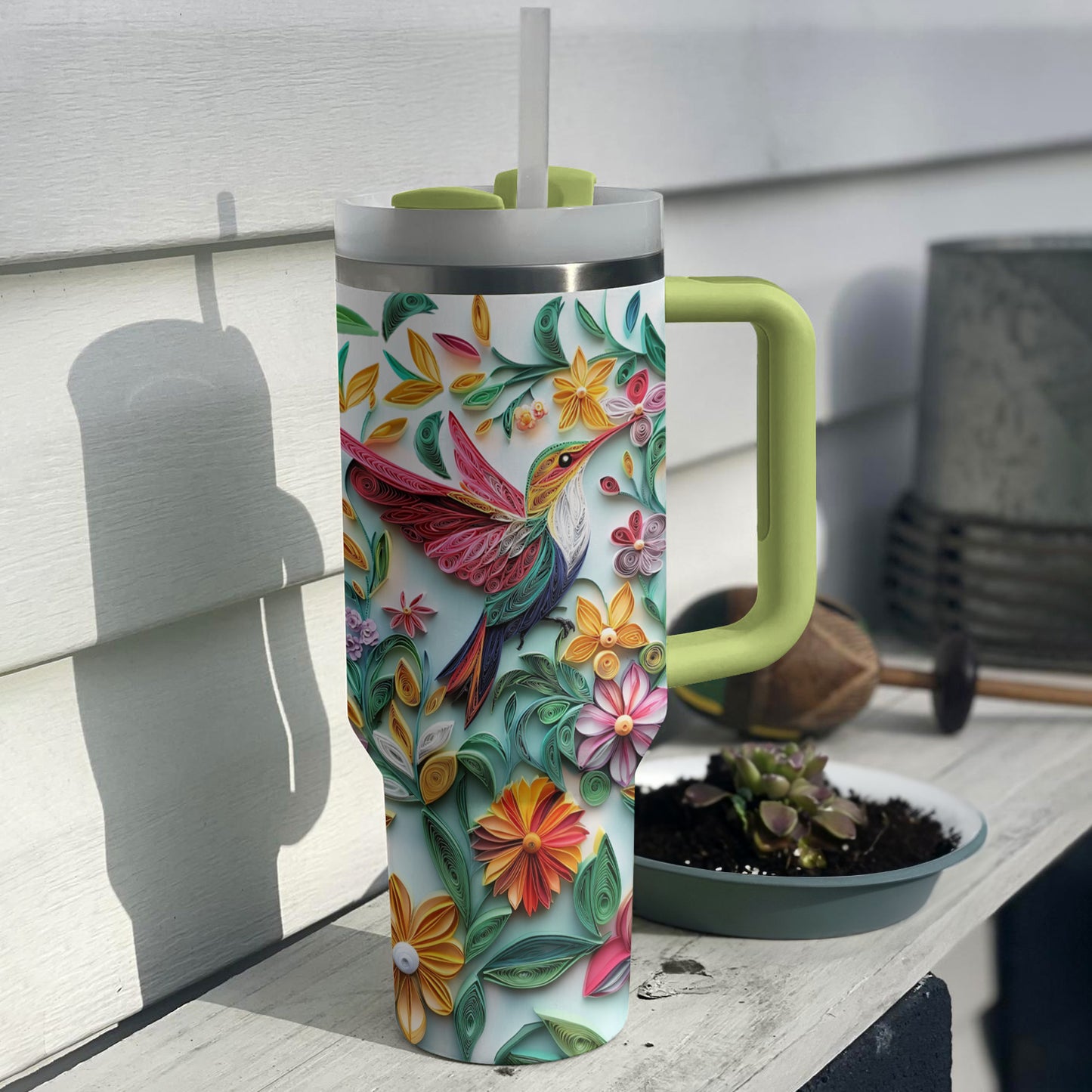 Shineful Glossy Tumbler Origami Hummingbird