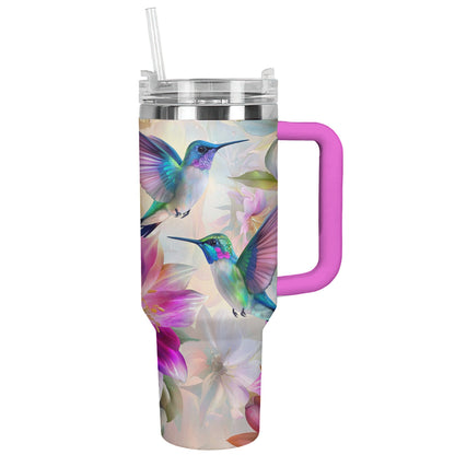 Shineful Tumbler Hummingbirds With Floral Symphony