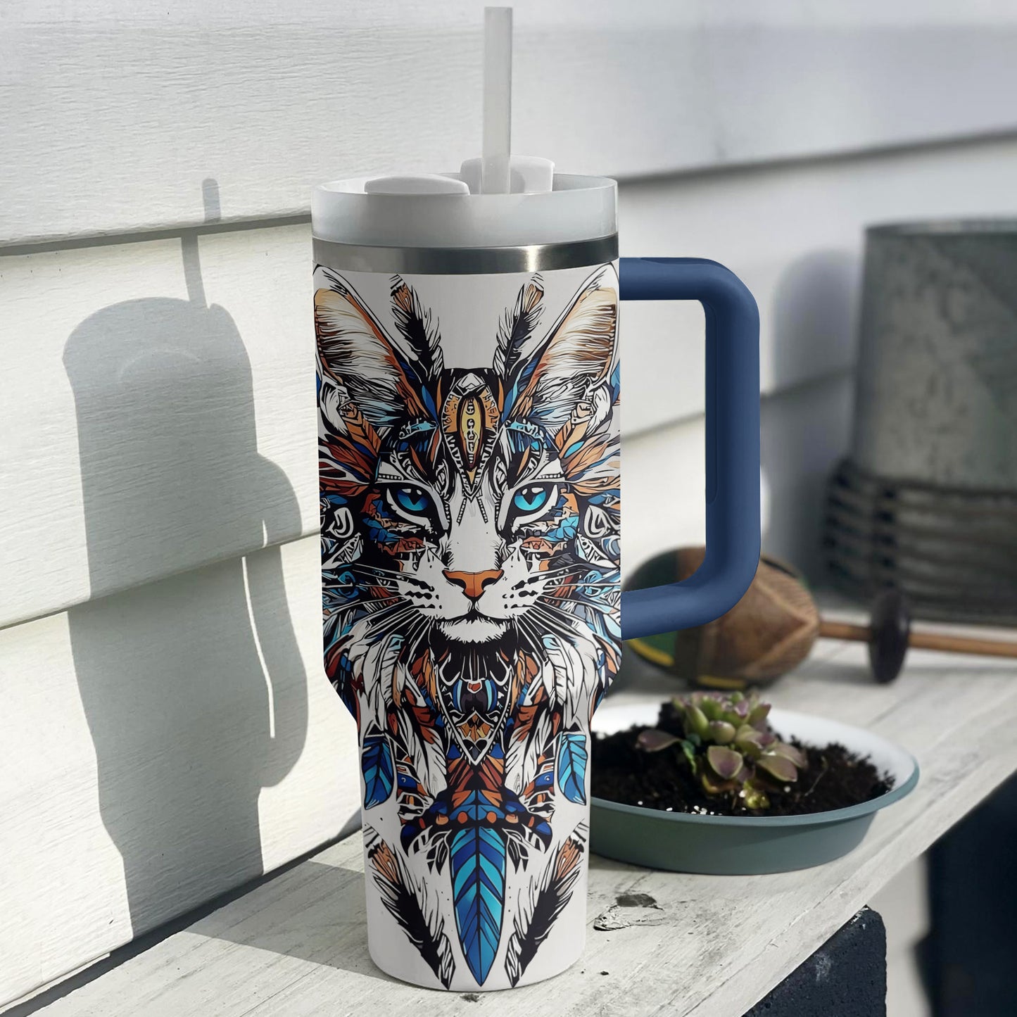 Shineful Tumbler Tribal Cat