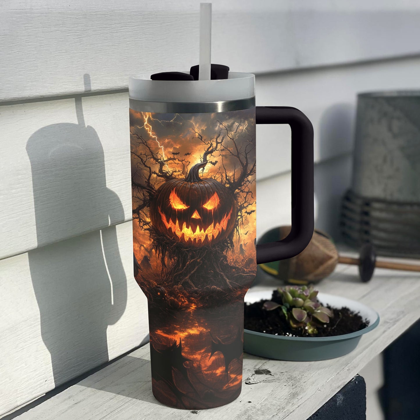 Shineful Tumbler Jack-O'-Lantern On Halloween