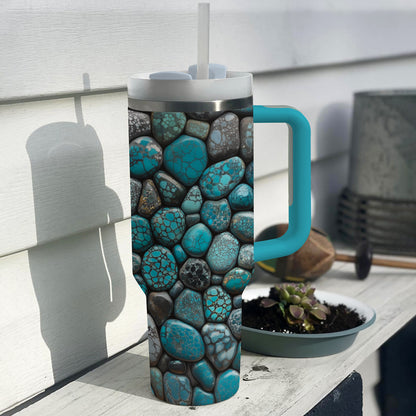 Verre brillant en pierre turquoise