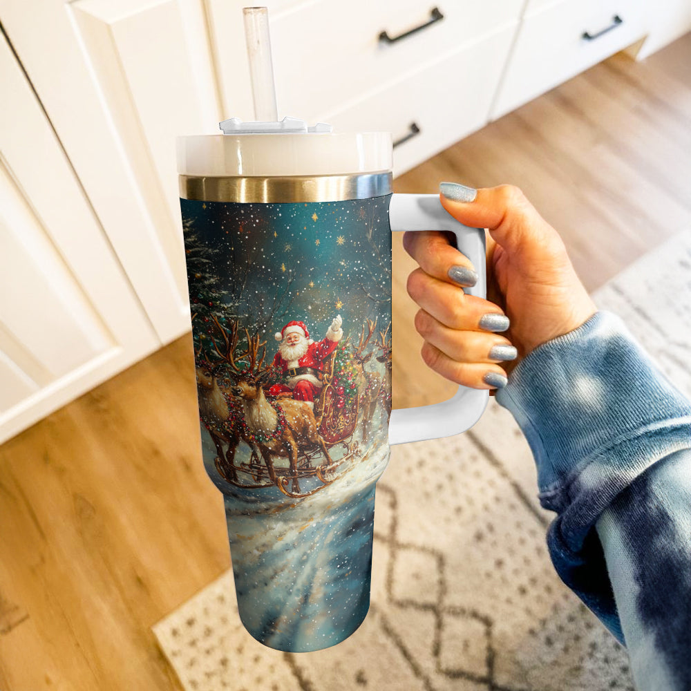 Shineful Tumbler Mery Christmas Santa's Sleigh Ride