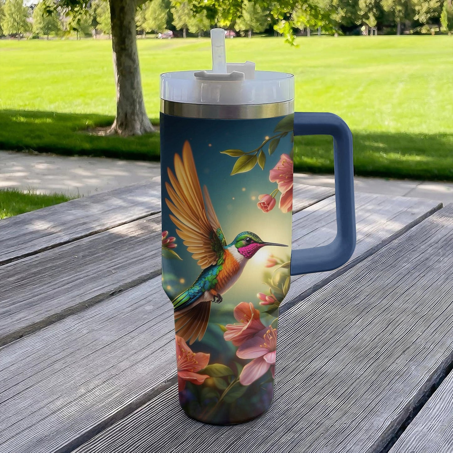 Shineful Tumbler Floral Hummingbird