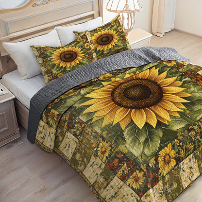 Shineful All Season Quilt 3-Piece Set Sunflower Dreams