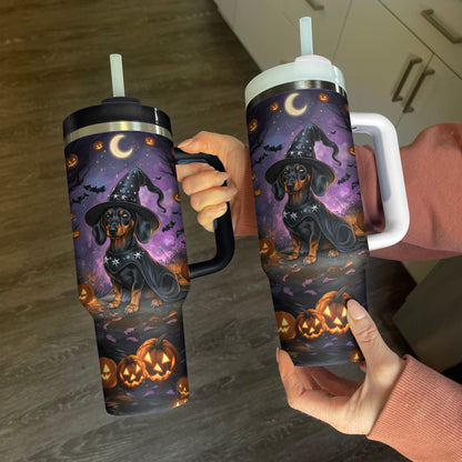 Shineful Tumbler Halloween Witchy Dachshund