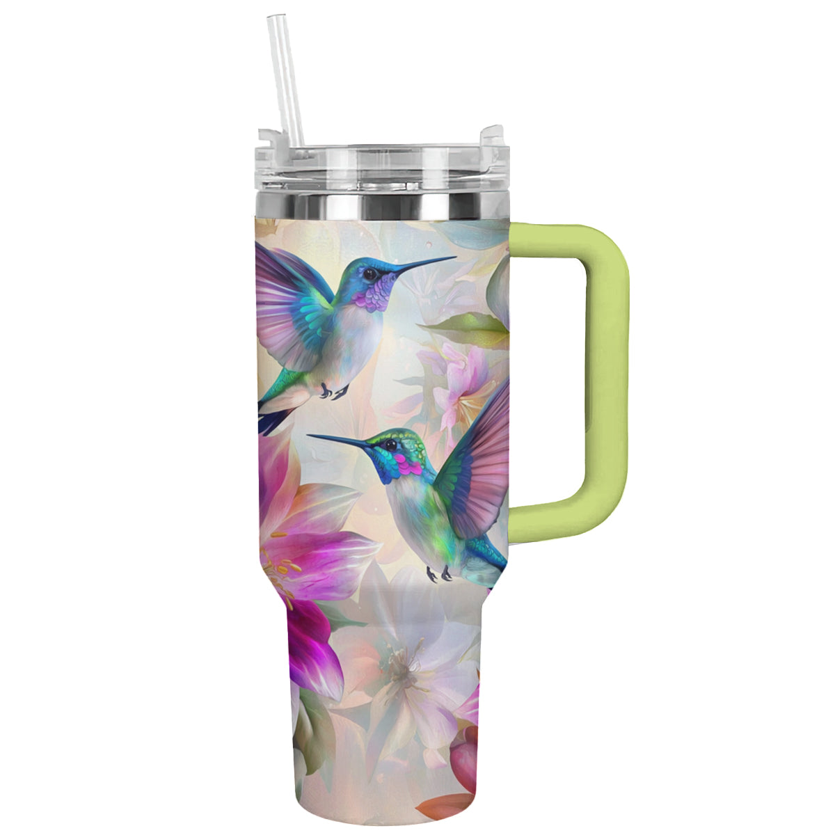 Shineful Tumbler Hummingbirds With Floral Symphony