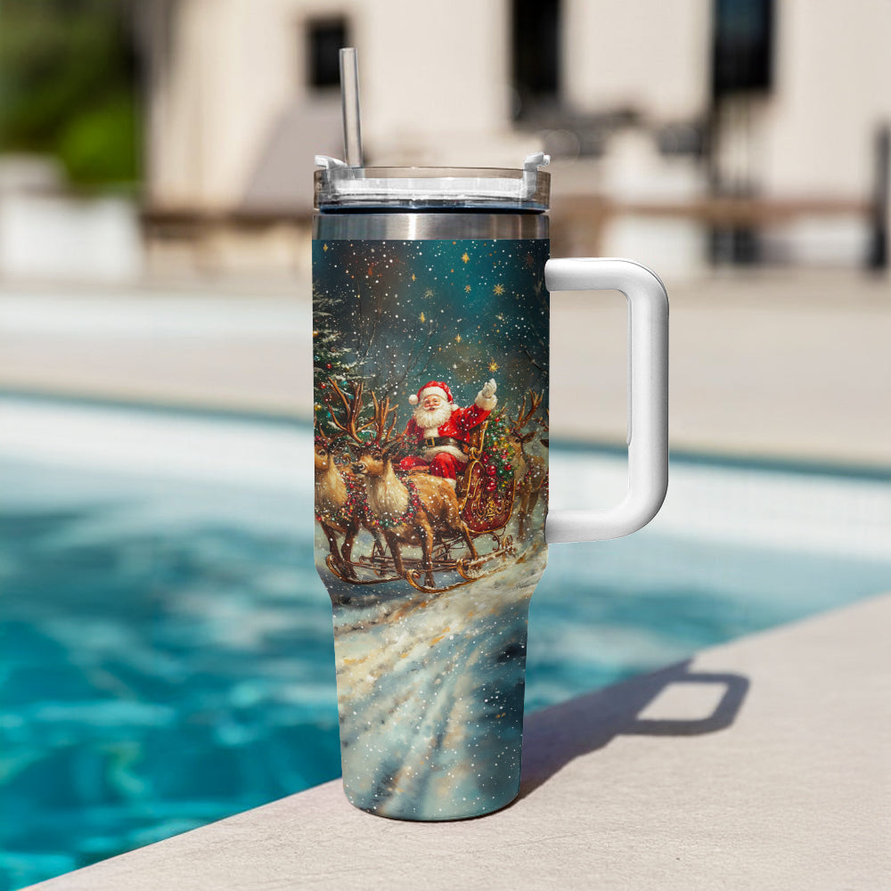 Shineful Tumbler Mery Christmas Santa's Sleigh Ride