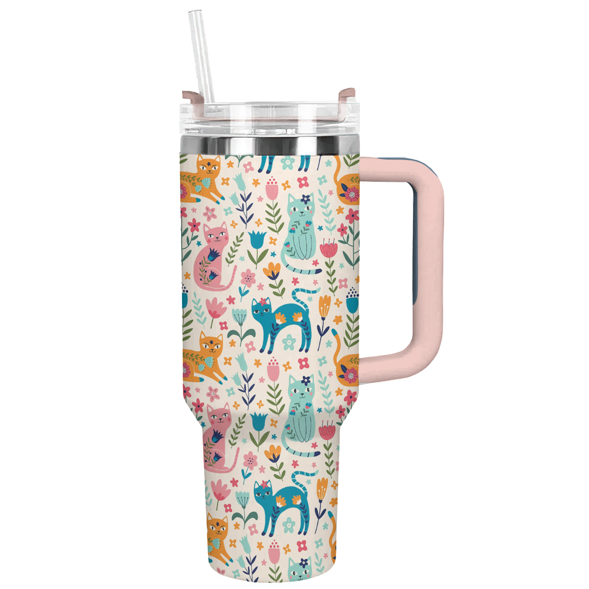 Shineful Tumbler Whimsical Cats Tumbler - Floral Fun