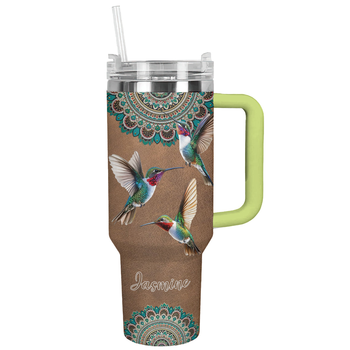 Shineful Tumbler Personalized Hummingbird Mandala