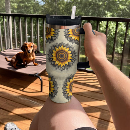 Shineful Tumbler Sunflower Mandala