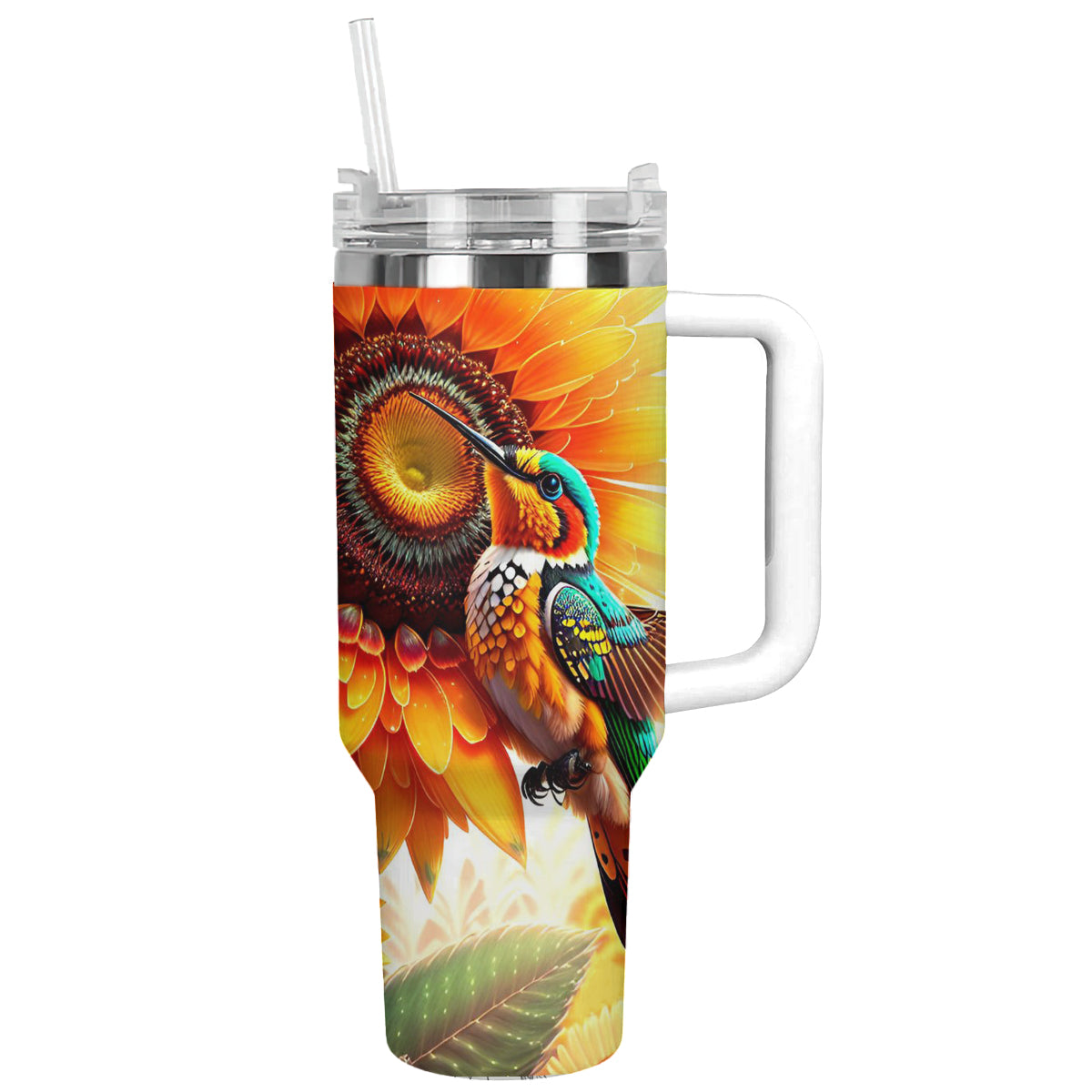 Shineful Tumbler Hummingbird And Sunflower