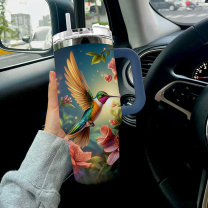 Shineful Tumbler Floral Hummingbird