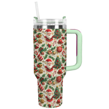 Shineful Tumbler Jolly Christmas Santa Pattern