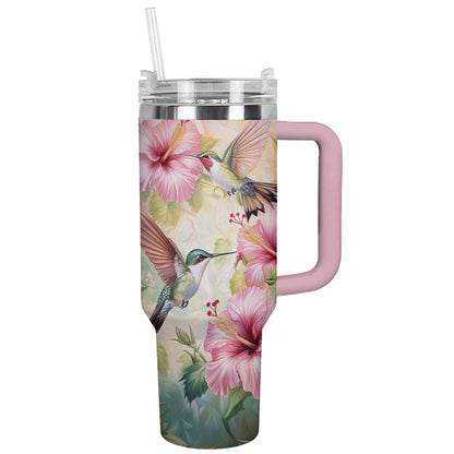 Shineful Tumbler Floral Hummingbird