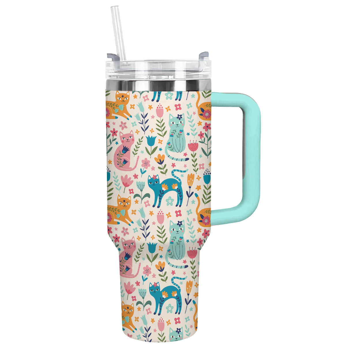 Shineful Tumbler Whimsical Cats Tumbler - Floral Fun