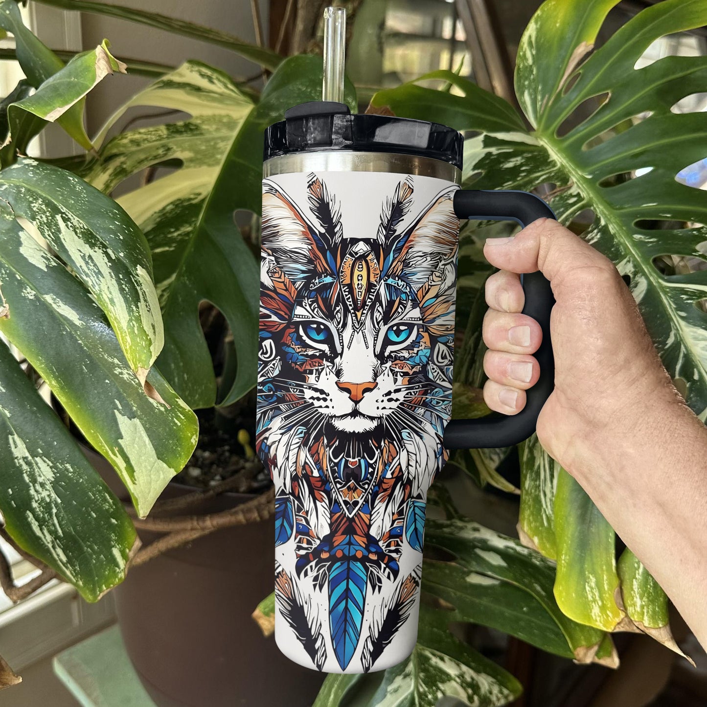 Shineful Tumbler Tribal Cat