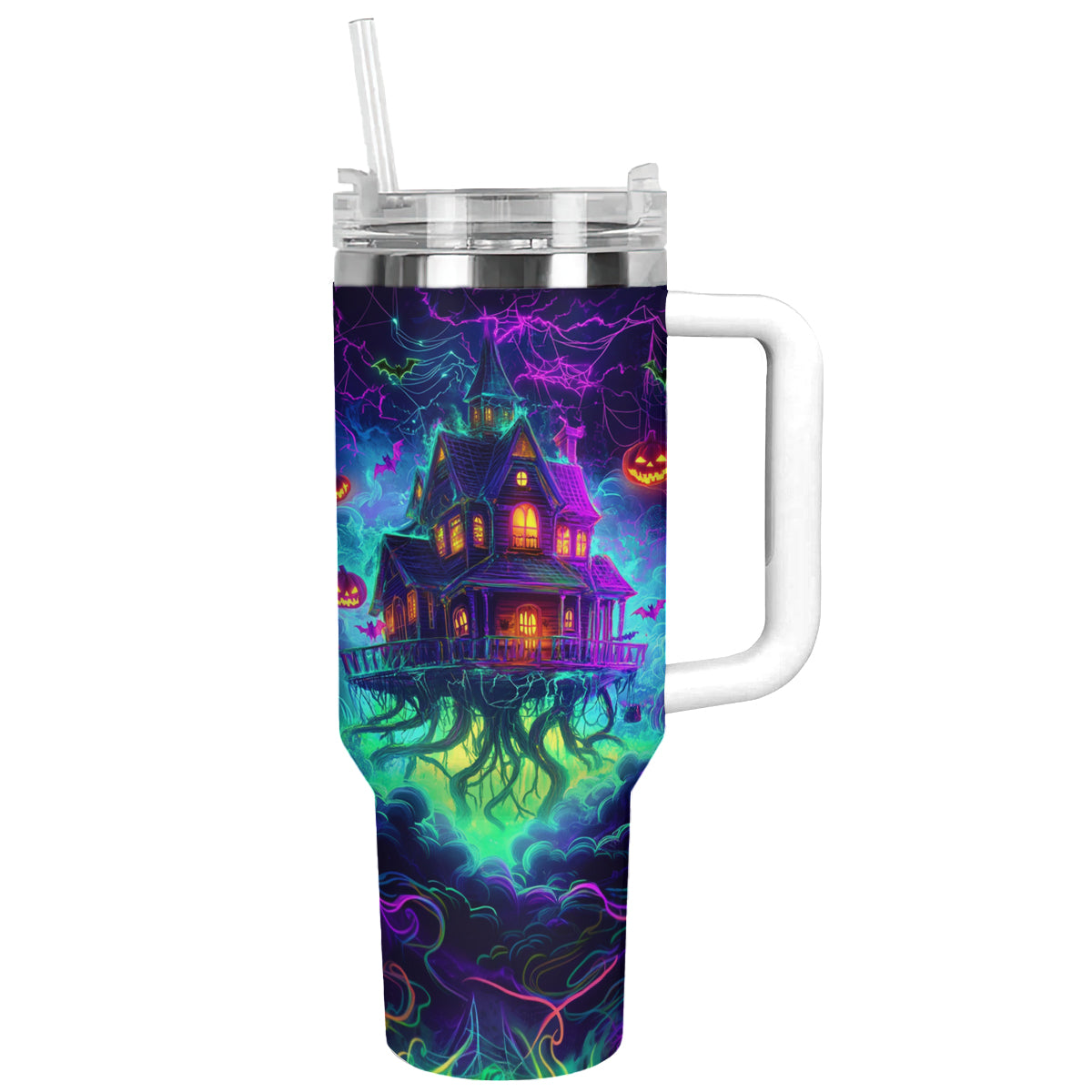 Shineful Tumbler Neon Haunted House Halloween