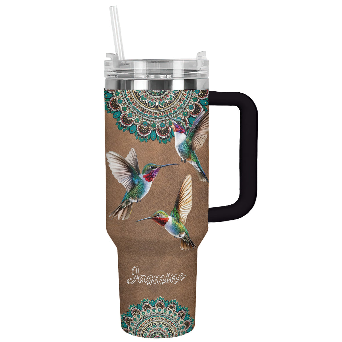 Shineful Tumbler Personalized Hummingbird Mandala