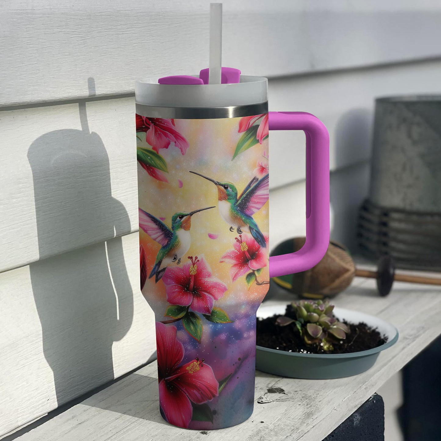 Shineful Tumbler Glitter Hummingbird