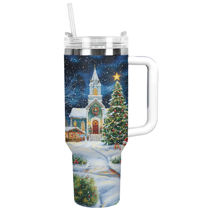 Shineful Tumbler Christmas Night Church