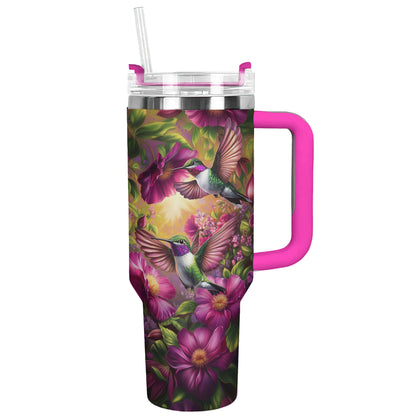 Colibri en vol fleuri de Shineful Tumbler