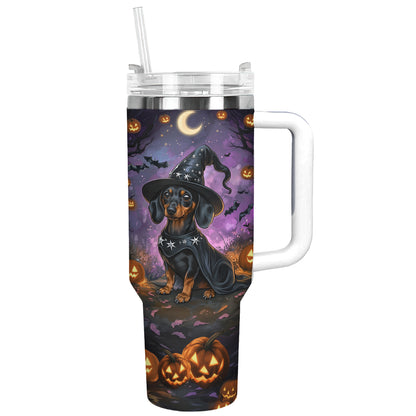 Shineful Tumbler Halloween Witchy Dachshund