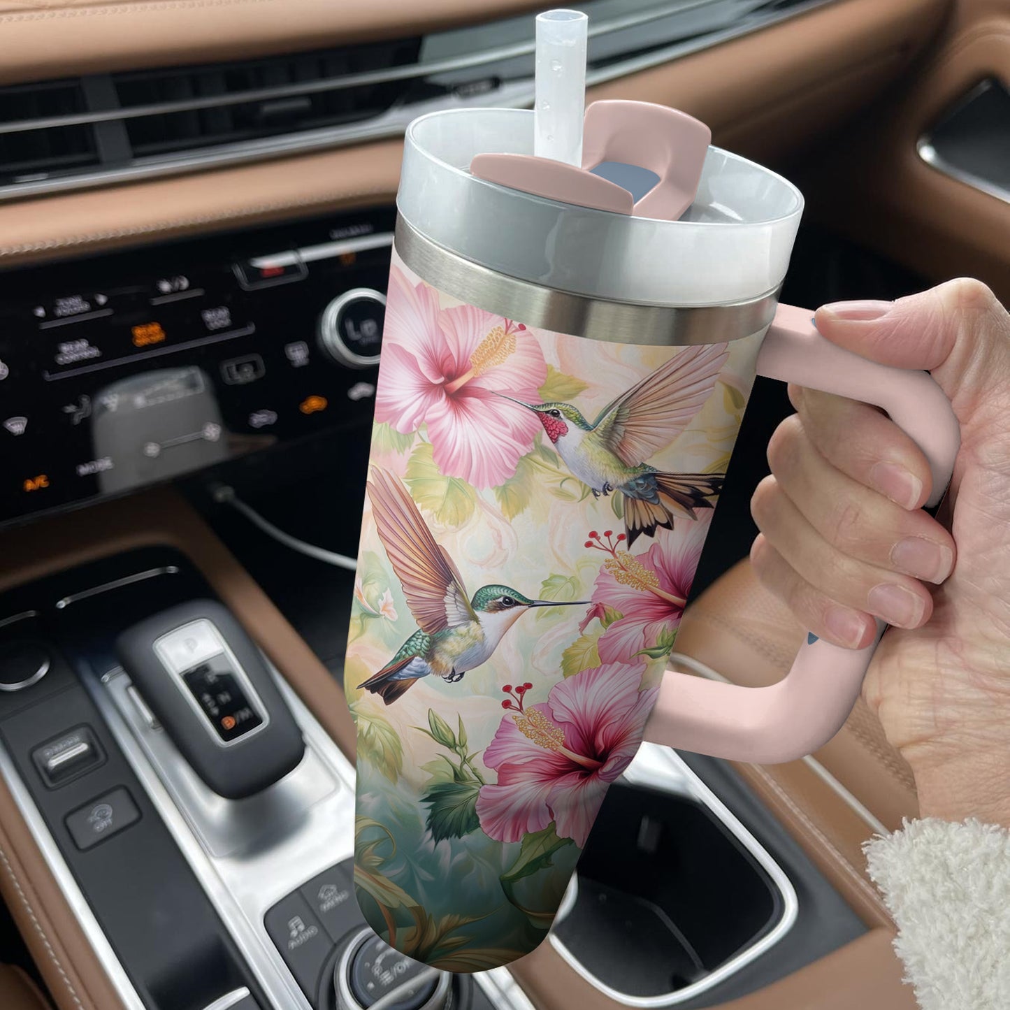 Shineful Tumbler Floral Hummingbird