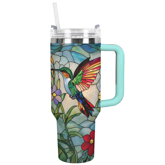 Shineful Tumbler Hummingbird-Stained Glass Insulated