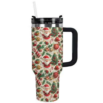 Shineful Tumbler Jolly Christmas Santa Pattern