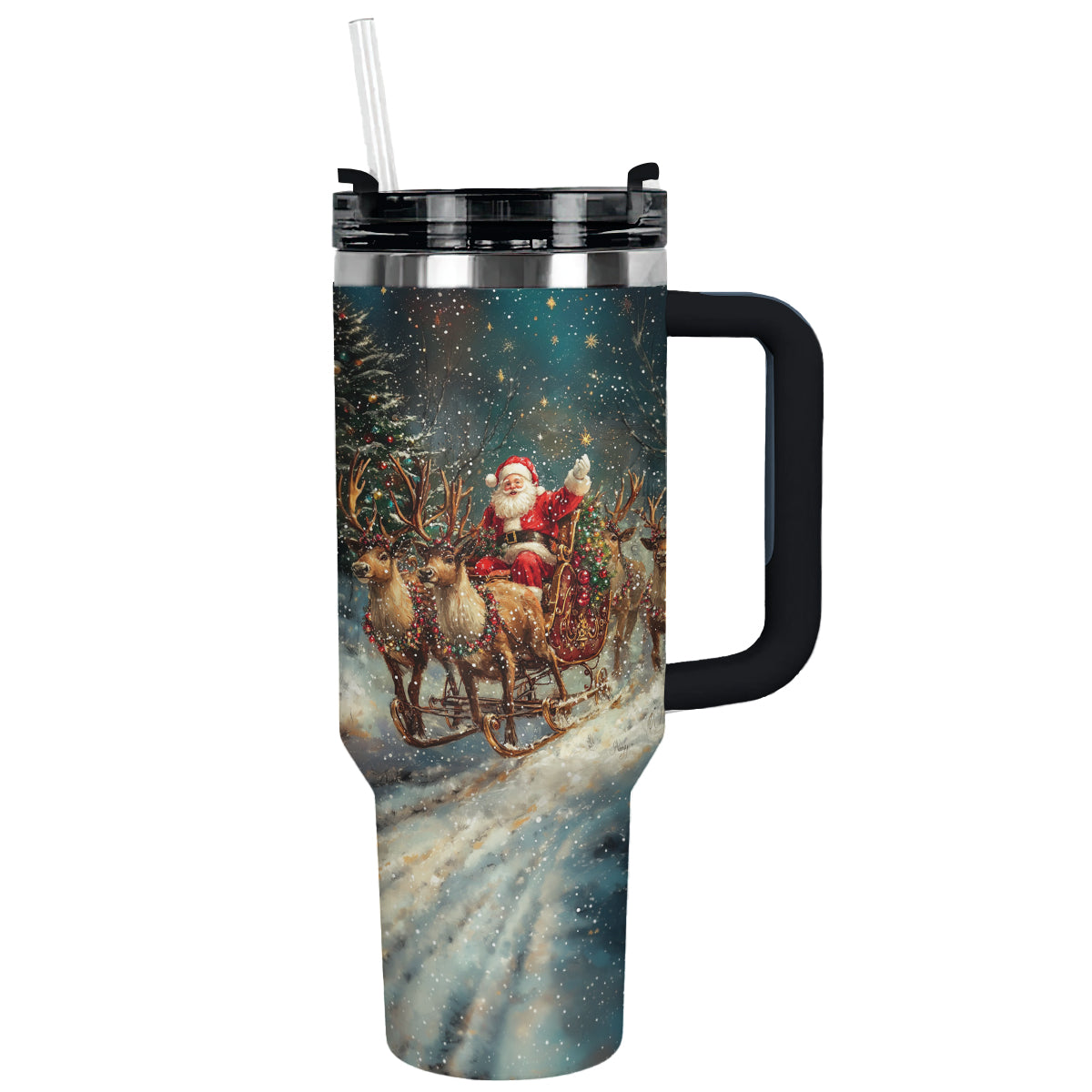 Shineful Tumbler Mery Christmas Santa's Sleigh Ride