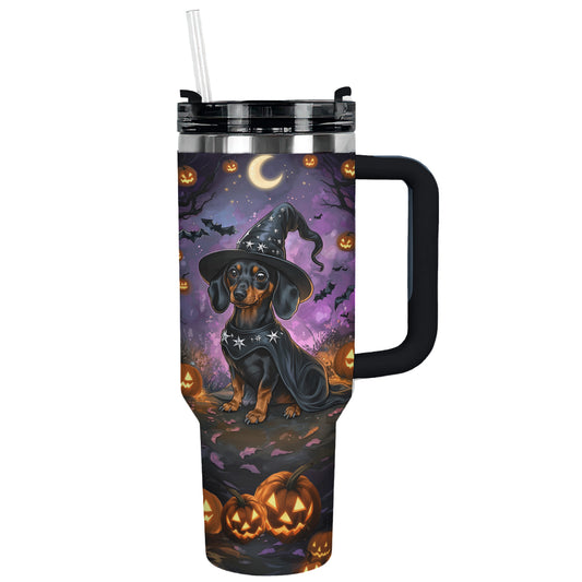 Shineful Tumbler Halloween Witchy Dachshund