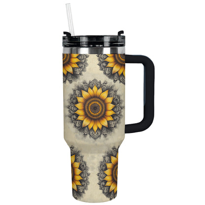 Shineful Tumbler Sunflower Mandala