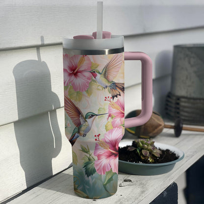 Shineful Tumbler Floral Hummingbird