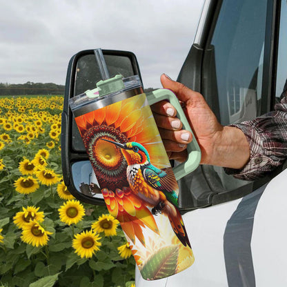 Shineful Tumbler Hummingbird And Sunflower