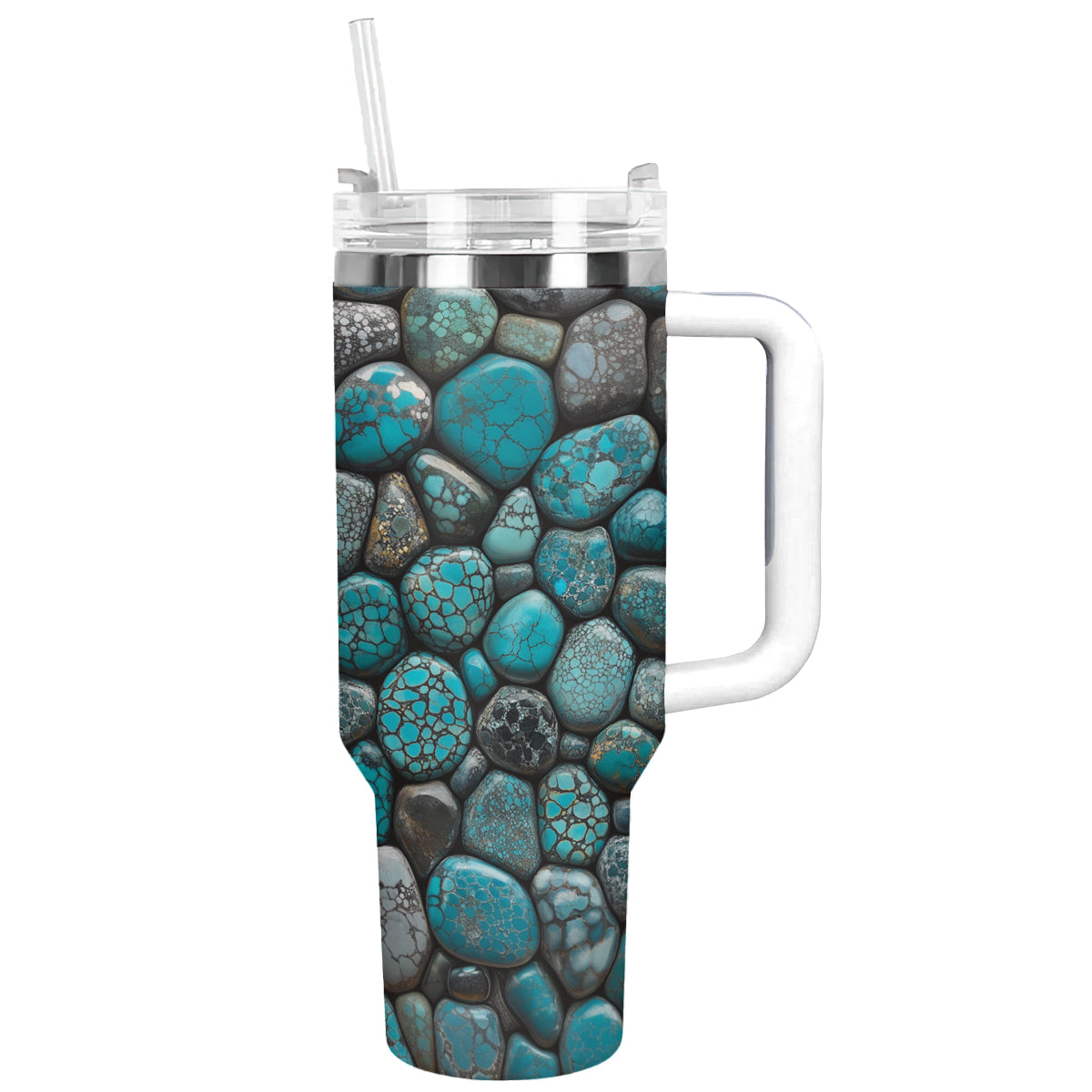 Verre brillant en pierre turquoise