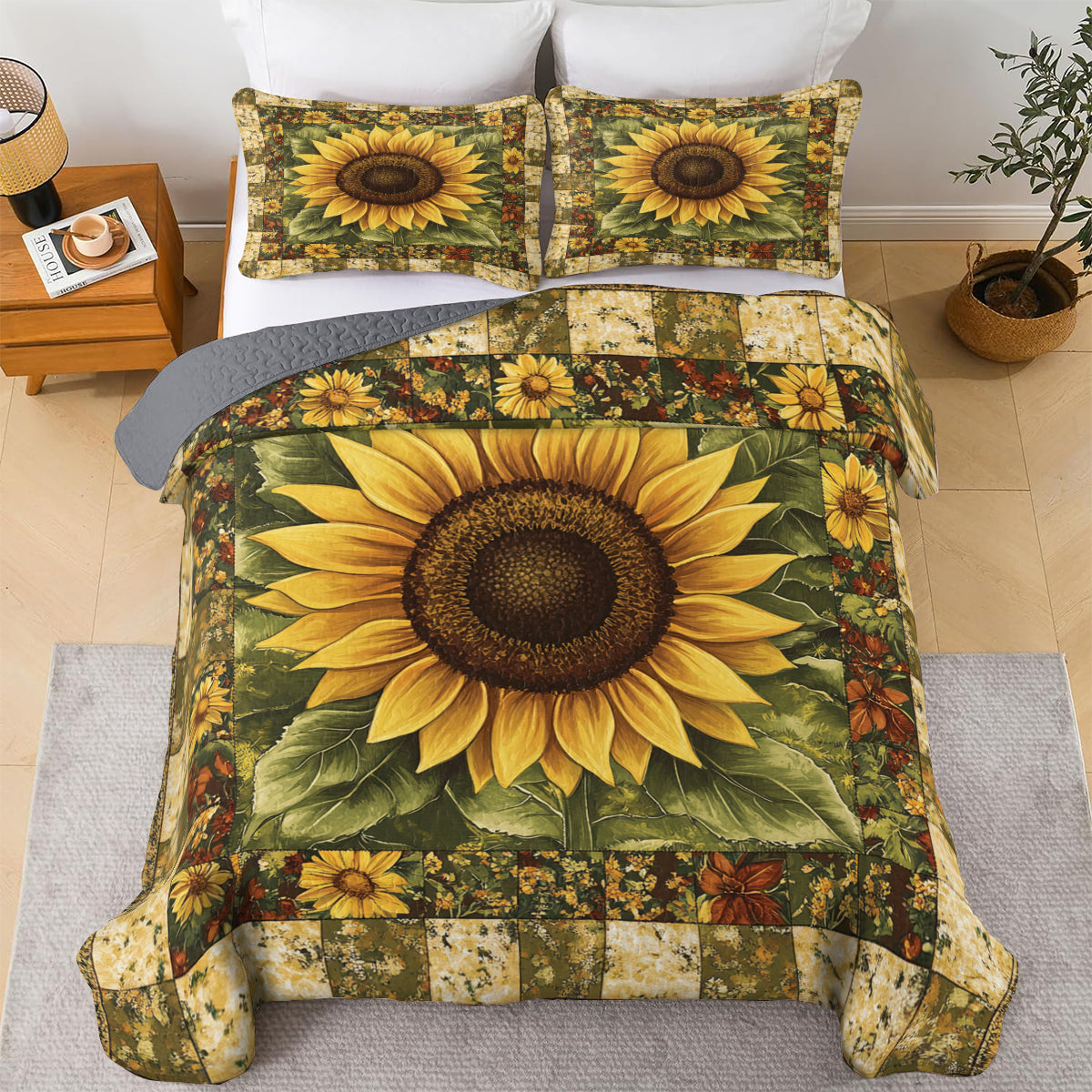 Shineful All Season Quilt 3-Piece Set Sunflower Dreams