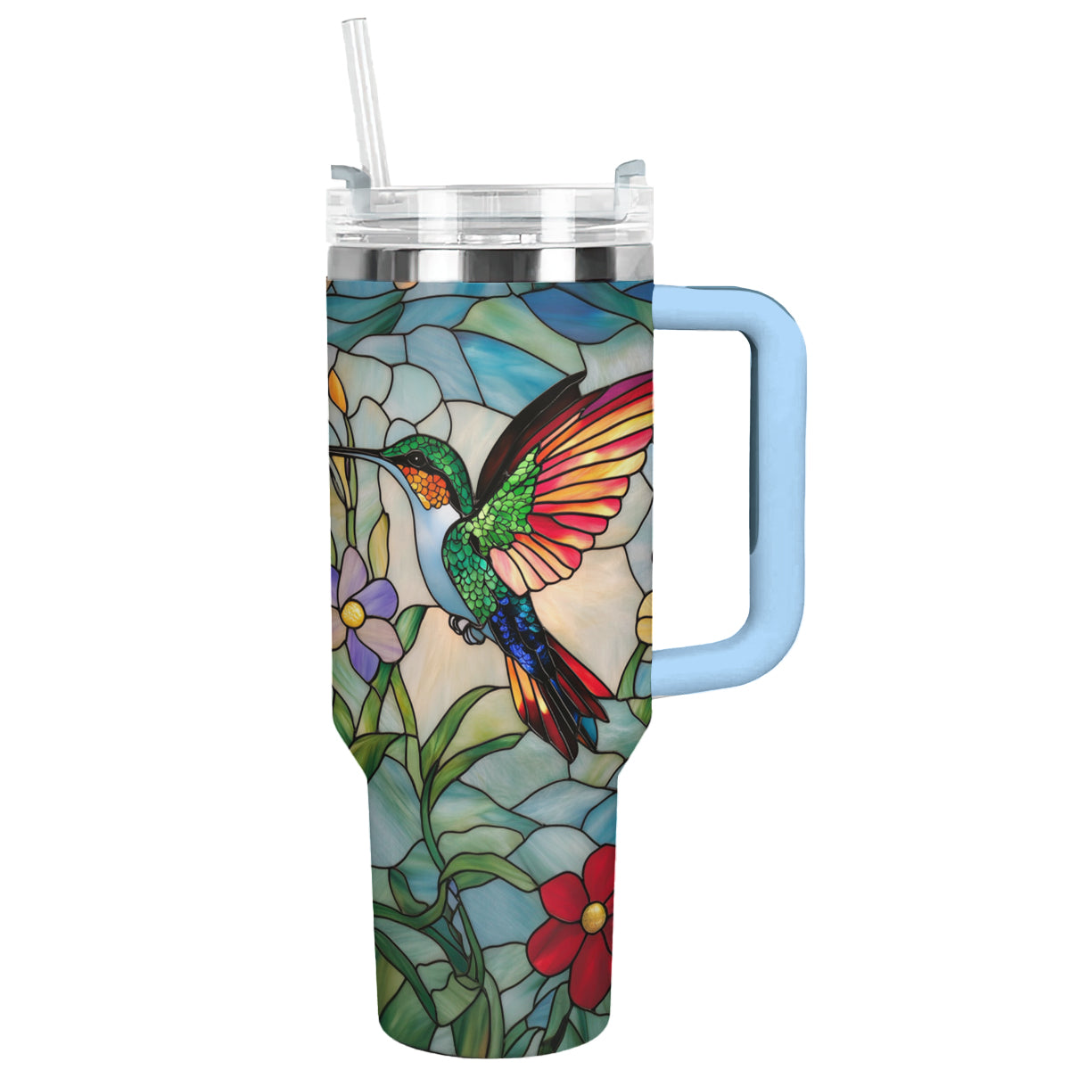 Shineful Tumbler Hummingbird-Stained Glass Insulated