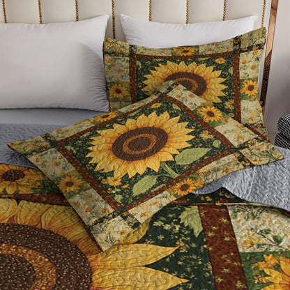 Ensemble de courtepointe toutes saisons Shineful 3 pièces Sunflower Blis