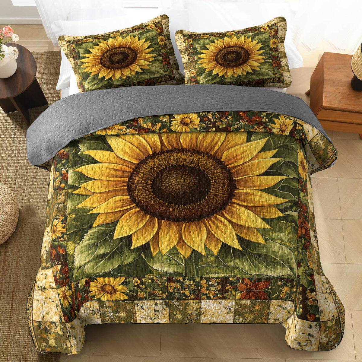 Shineful All Season Quilt 3-Piece Set Sunflower Dreams