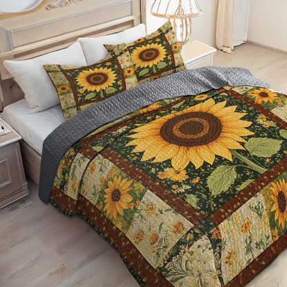 Shineful All Season Quilt 3-Piece Set Sunflower Blis