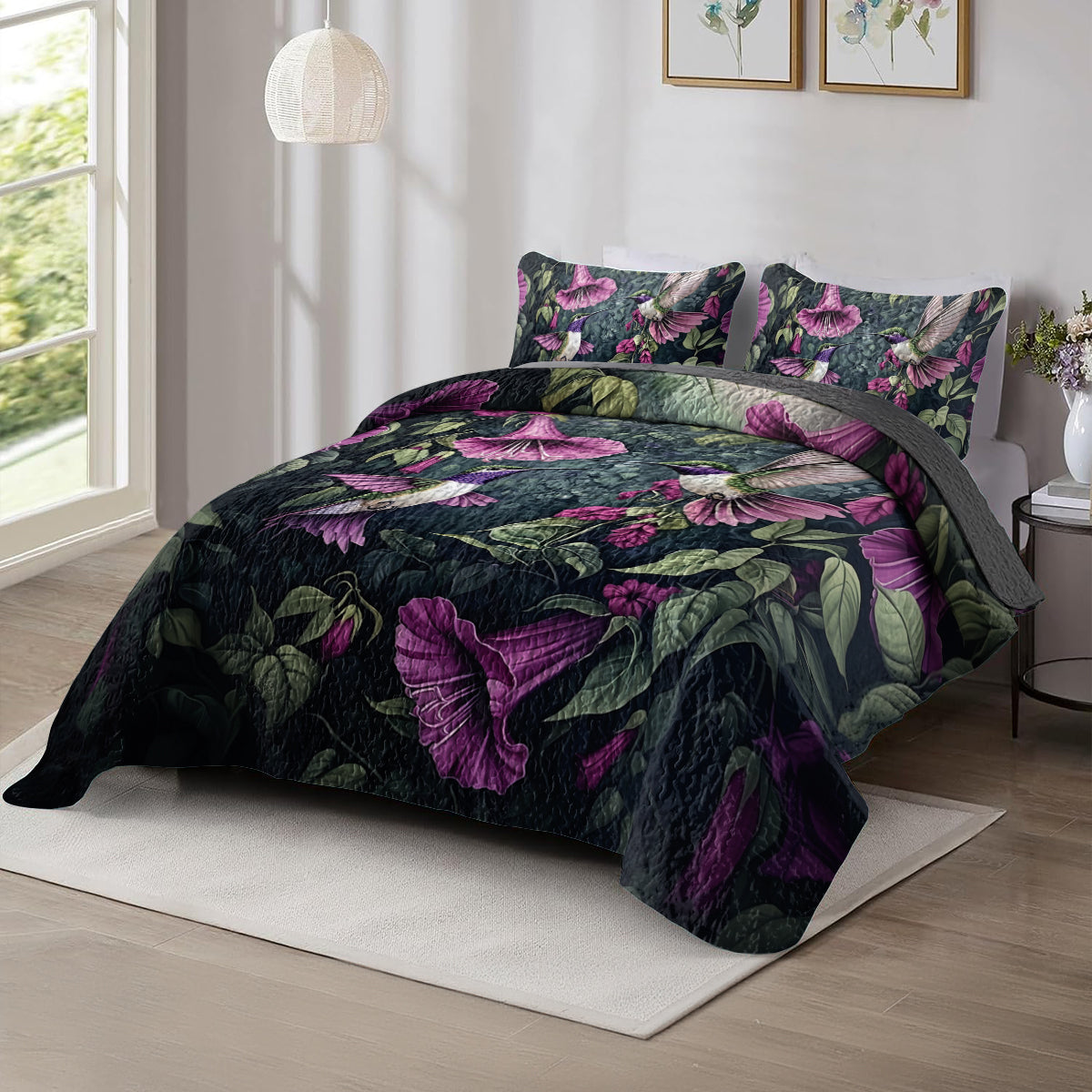 Shineful All Season Quilt 3-Piece Set Hummingbird Haven